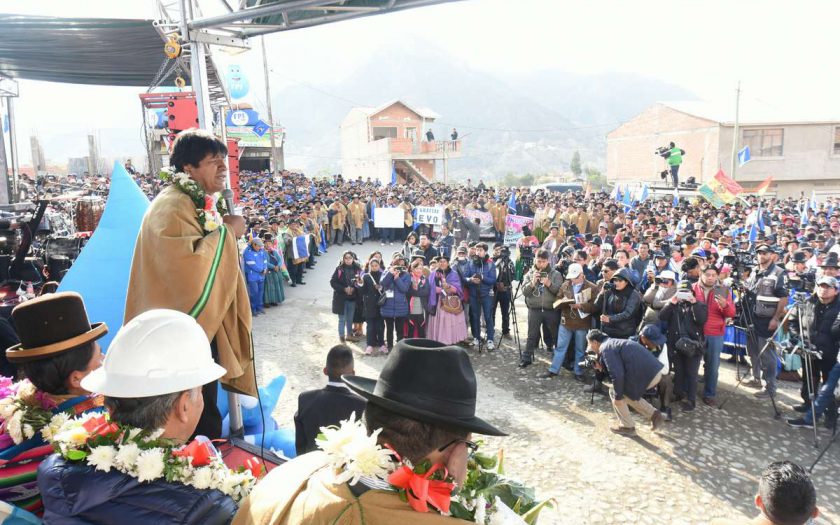 Evo Morales en Mecapaca. Foto: ABI